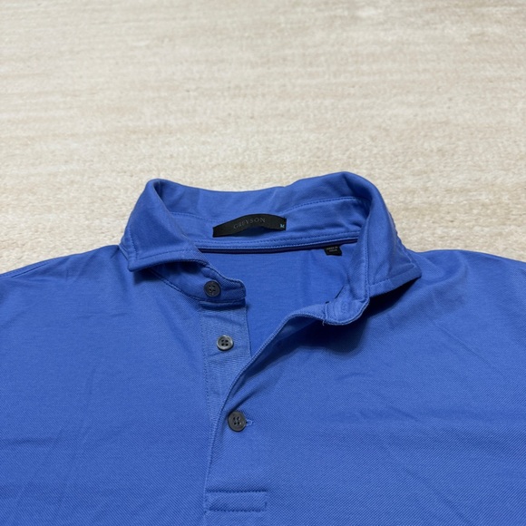 Greyson Golf Polo Shirt Blue Solid Short Sleeve Performance Men's Medium - Picture 3 of 6